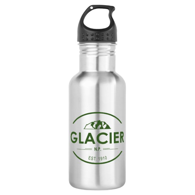 Glacier National Park Stainless Steel Water Bottle (Front)