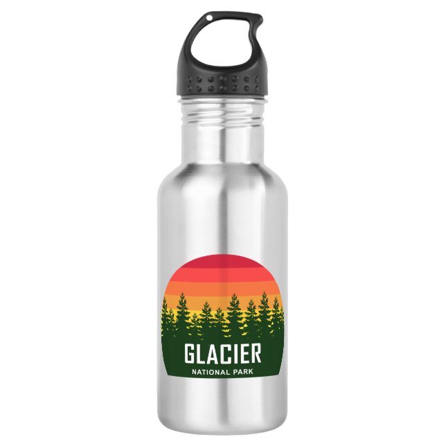 Glacier National Park Stainless Steel Water Bottle (Front)