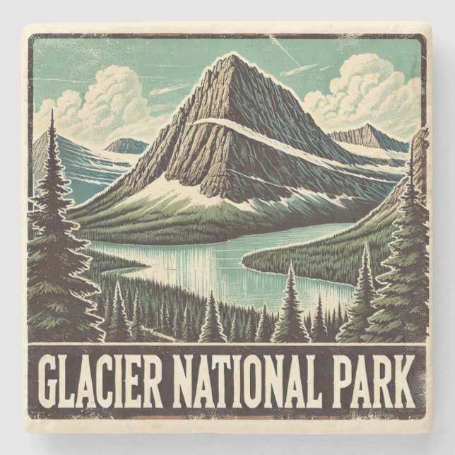 Glacier National Park Stone Coaster (Front)