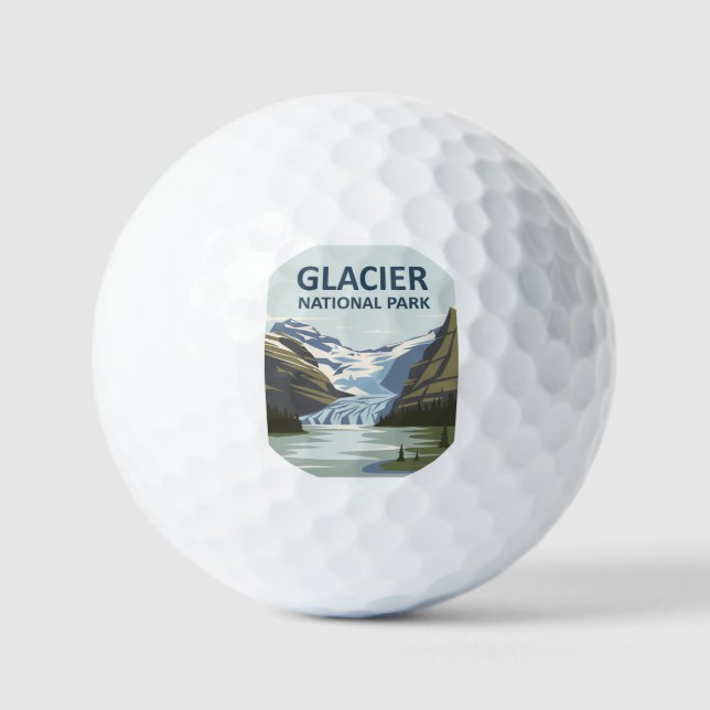 Glacier National Park Travel Art Golf Balls (Front)