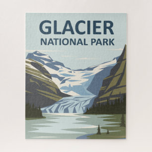 Glacier National Park Travel Art Jigsaw Puzzle