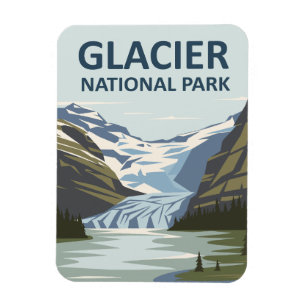 Glacier National Park Travel Art Magnet