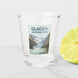 Glacier National Park Travel Art Shot Glass