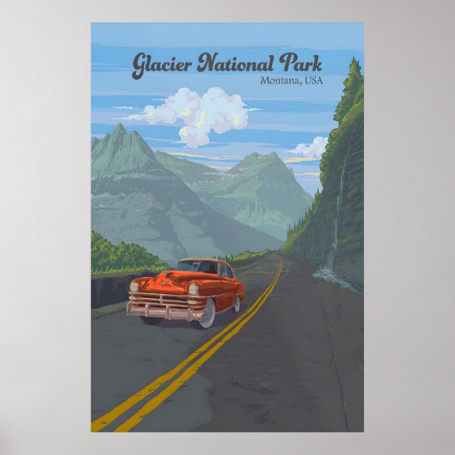 Glacier National Park Travel Poster (Front)