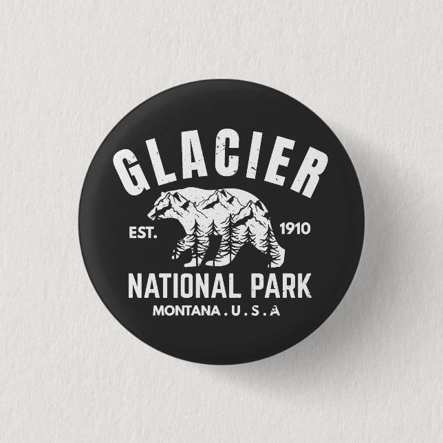 Glacier National Park USA Montana Button (Front)