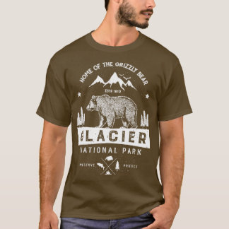 Glacier National Park Vintage Montana Bear Men Wom T-Shirt