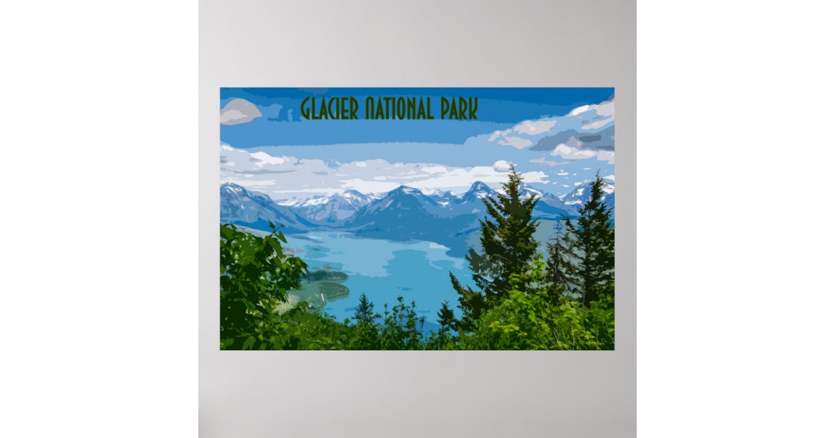 Glacier National Park Vintage Poster | Zazzle
