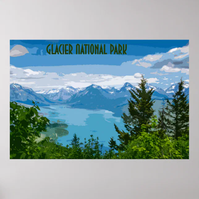 Glacier National Park Vintage Poster | Zazzle