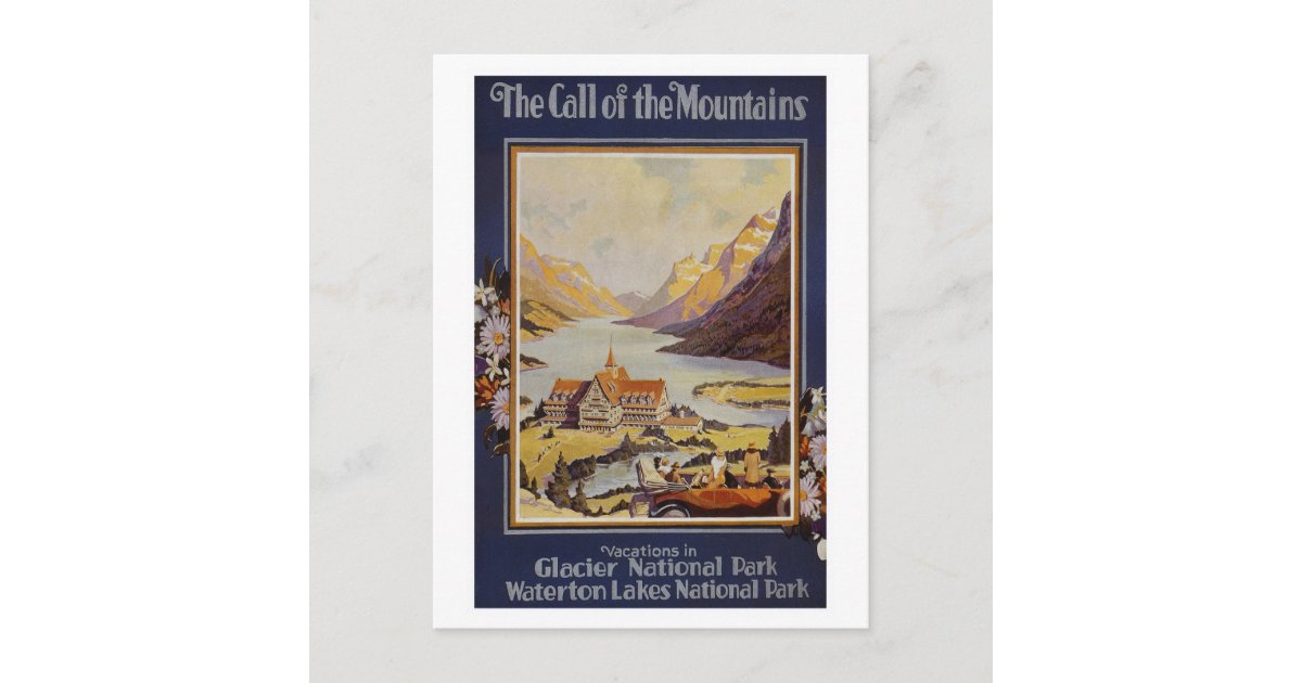 Glacier National Park Vintage Travel Postcard | Zazzle