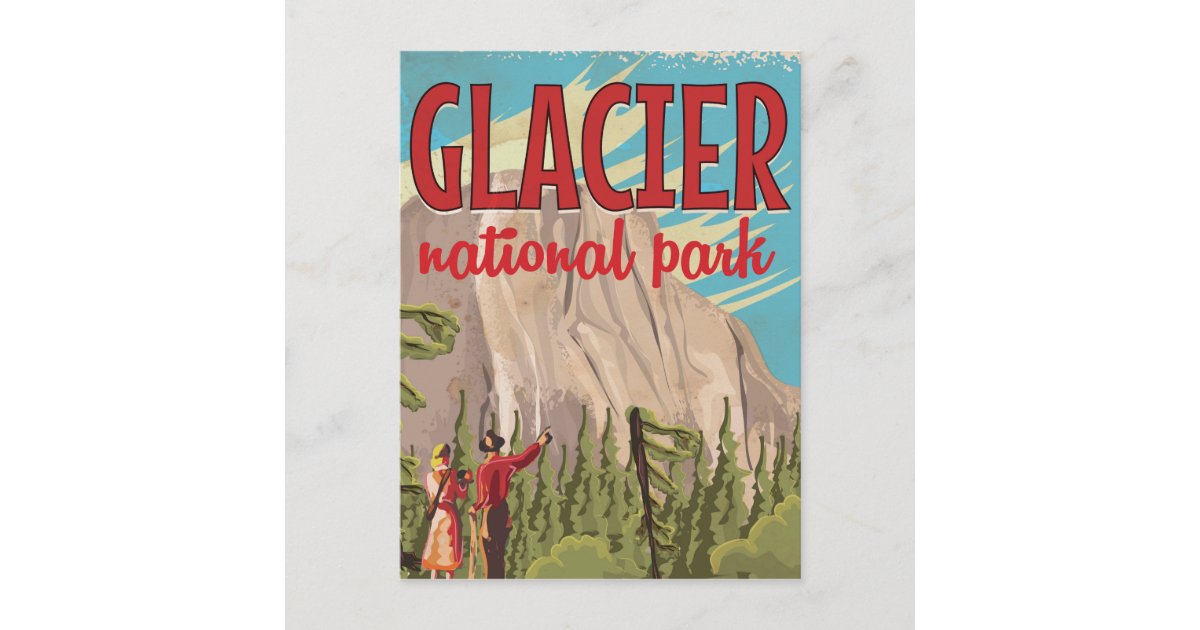 Glacier National Park vintage travel poster. Postcard | Zazzle