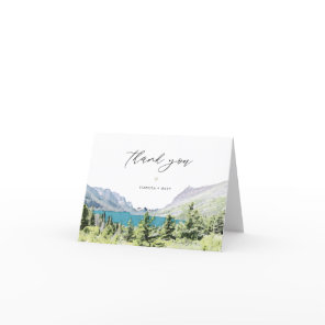 GLACIER NATIONAL PARK Watercolor Forest Thank You Card