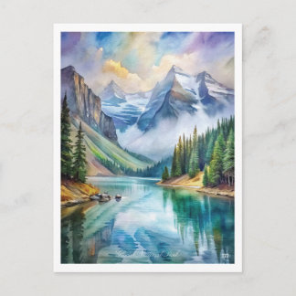 Glacier National Park Watercolor  Postcard