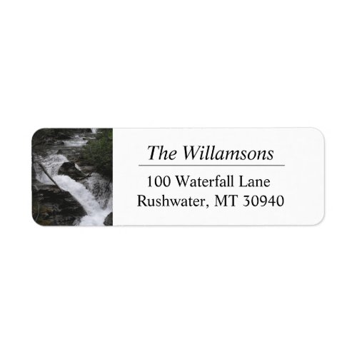 Glacier National Park Waterfall Photo Label