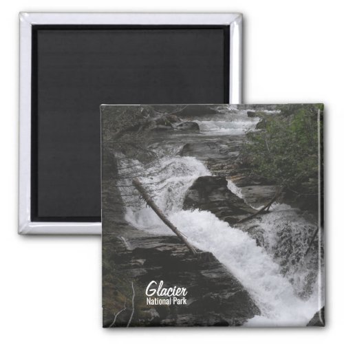 Glacier National Park Waterfall Photo Magnet