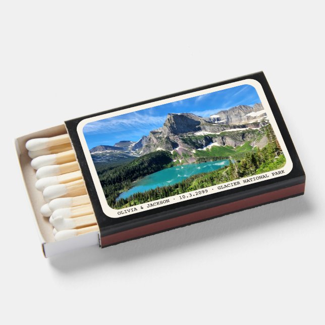 Glacier National Park Wedding Favor Matches (Front Open)