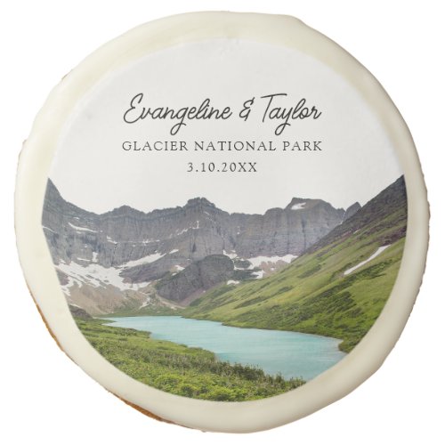 Glacier National Park Wedding Favor Personalized Sugar Cookie