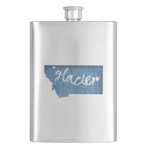 Glacier National Park Wood Grain Flask