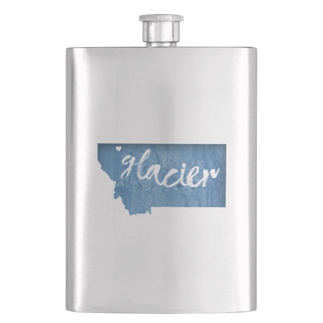 Glacier National Park Wood Grain Flask (Front)
