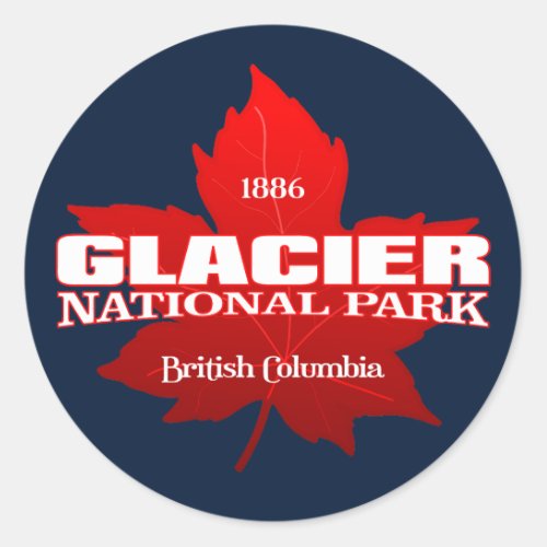 Glacier NP Canadamaple leaf Classic Round Sticker