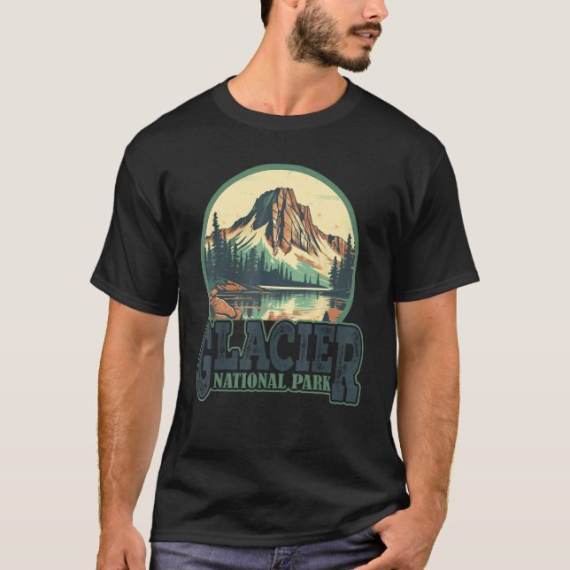 Glacier Park Montana Exploring US Outdoor National T-Shirt (Front)