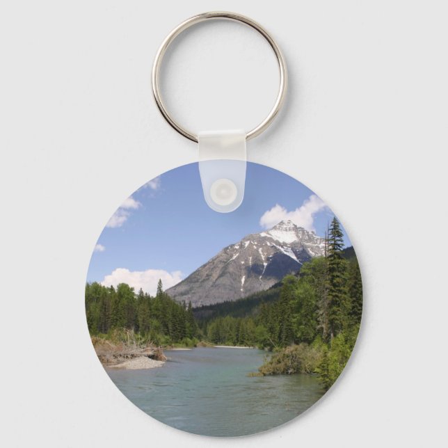 Glacier Park Rivers and Peaks Keychain (Front)
