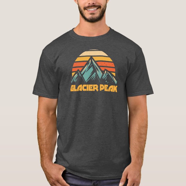 Glacier Peak Retro Turquoise T-Shirt (Front)