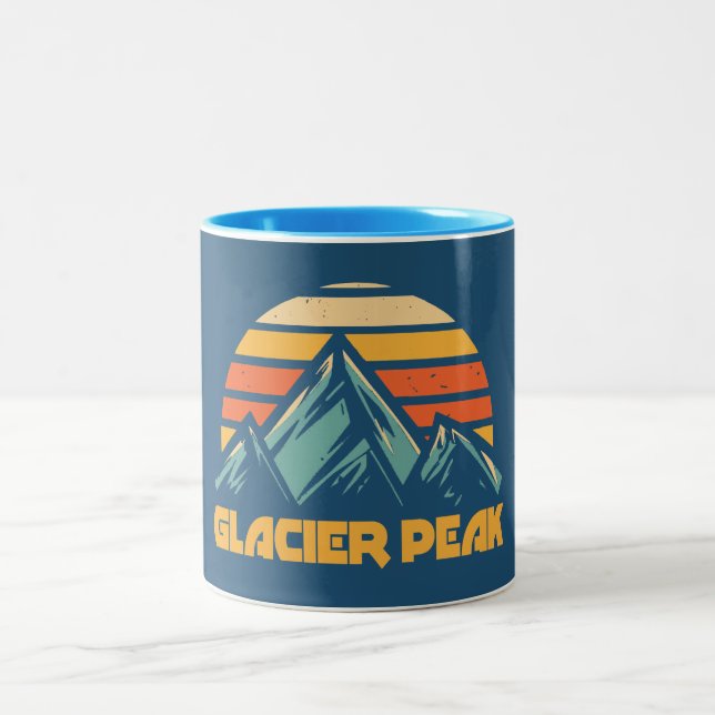 Glacier Peak Retro Turquoise Two-Tone Coffee Mug (Center)