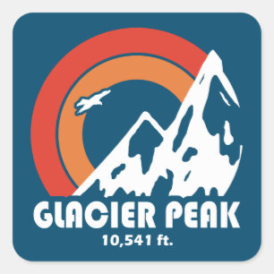 Glacier Peak Sun Eagle Square Sticker