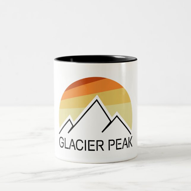 Glacier Peak Washington Retro Two-Tone Coffee Mug (Center)