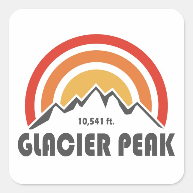 Glacier Peak, Washington Square Sticker (Front)