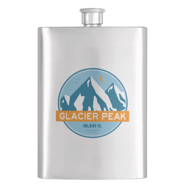Glacier Peak Washington Stars Moon Flask (Front)
