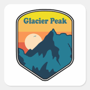 Glacier Peak Washington Sunrise Square Sticker