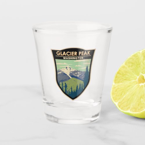 Glacier Peak Washington Travel Art Vintage Shot Glass