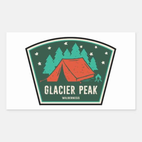 Glacier Peak Wilderness Camping Rectangular Sticker