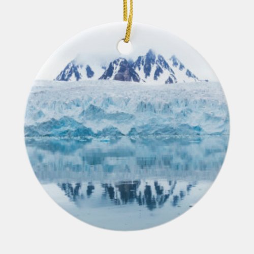 Glacier reflections Norway Ceramic Ornament