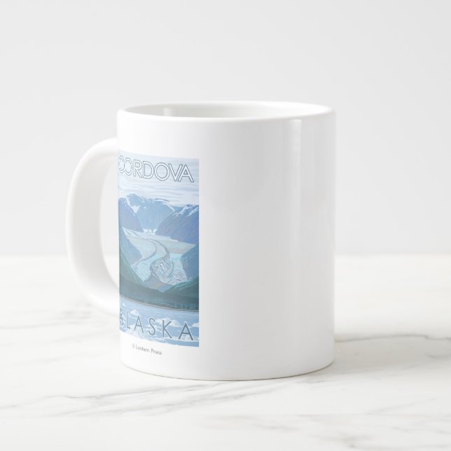 Glacier Scene - Cordova, Alaska Giant Coffee Mug (Front Left)