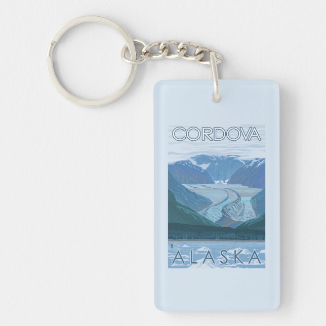 Glacier Scene - Cordova, Alaska Keychain (Front)