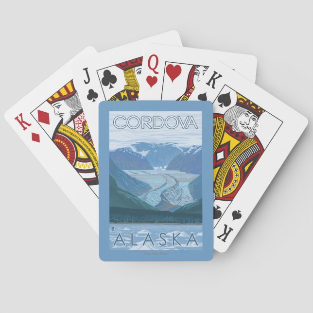 Glacier Scene - Cordova, Alaska Poker Cards (Back)