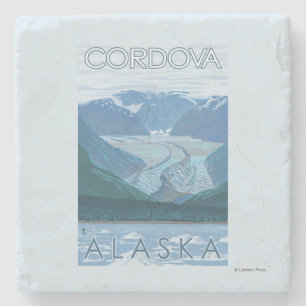 Glacier Scene - Cordova, Alaska Stone Coaster