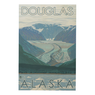 Glacier Scene - Douglas, Alaska Wood Wall Decor