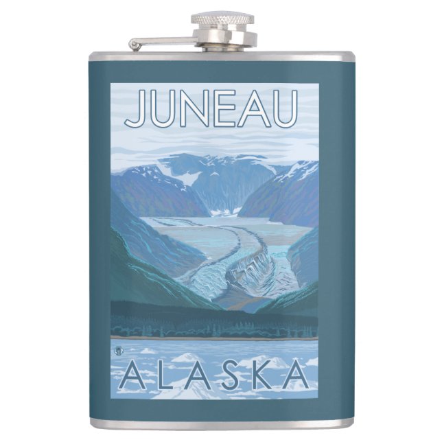 Glacier Scene - Juneau, Alaska Flask (Front)