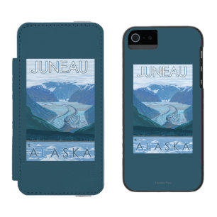 Glacier Scene - Juneau, Alaska Wallet Case For iPhone SE/5/5s