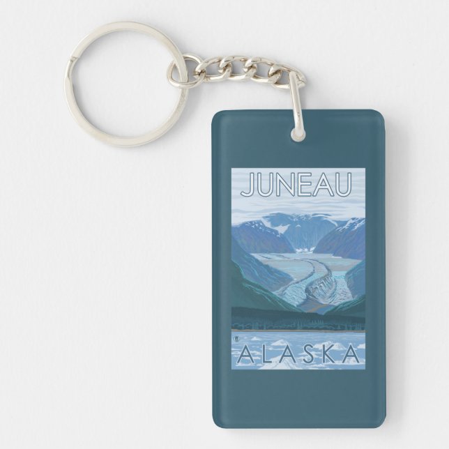 Glacier Scene - Juneau, Alaska Keychain (Front)