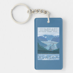 Glacier Scene - Juneau, Alaska Keychain