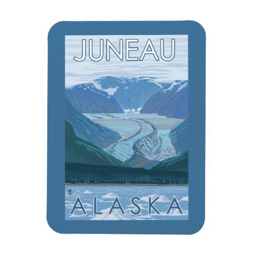 Glacier Scene _ Juneau Alaska Magnet