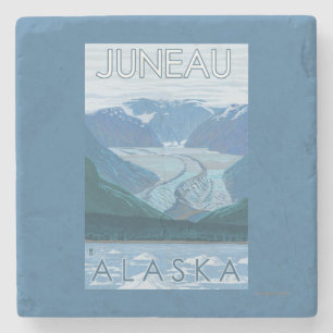 Glacier Scene - Juneau, Alaska Stone Coaster