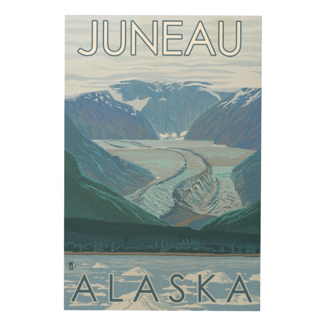 Glacier Scene - Juneau, Alaska Wood Wall Decor (Front)