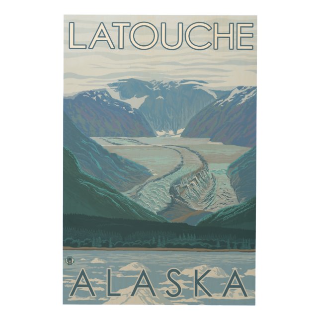Glacier Scene - Latouche, Alaska Wood Wall Decor (Front)