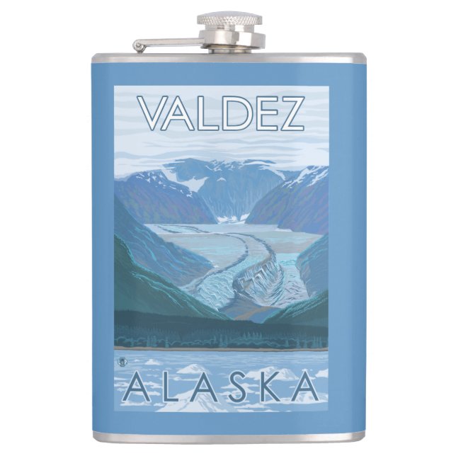 Glacier Scene - Valdez, Alaska Flask (Front)