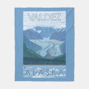 Glacier Scene - Valdez, Alaska Fleece Blanket